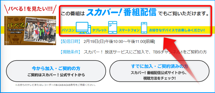 THE SUPER FRUITのバべる！はスカパー番組配信対応のためネット視聴可能