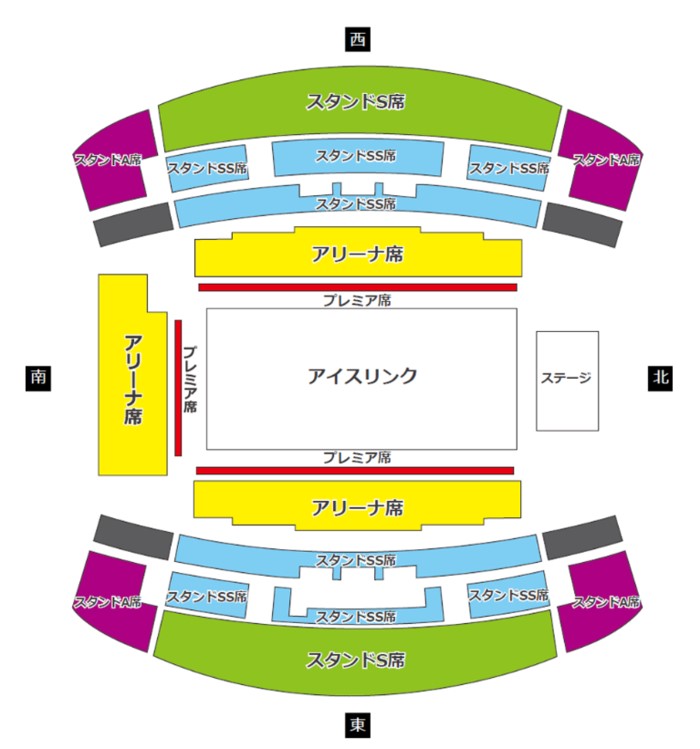 ファンタジーオンアイス2023宮城公演の座席表