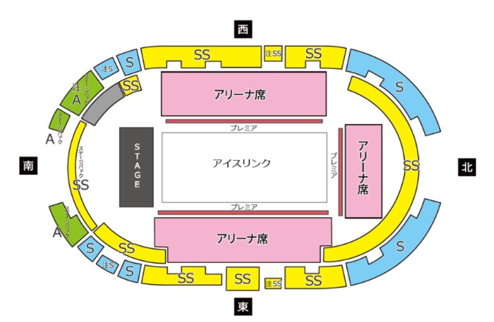 ファンタジーオンアイス2023神戸公演の座席表