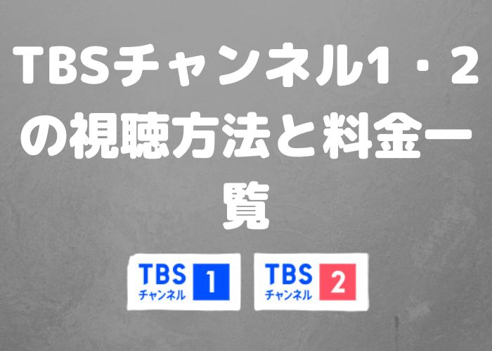 TBSチャンネル1・2の視聴方法と料金一覧